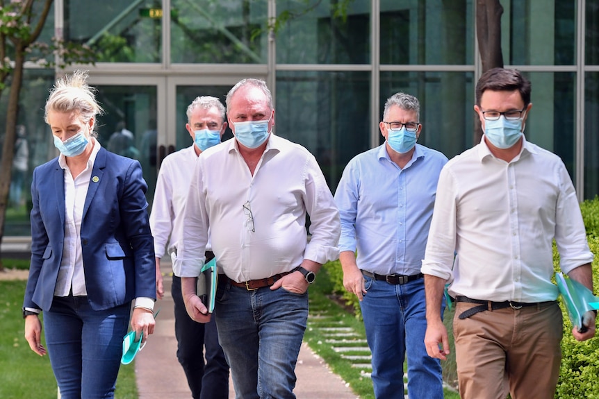 Nationals MPs met to discuss ongoing concerns about carbon emissions reduction policy.(AAP: Mick Tsikas