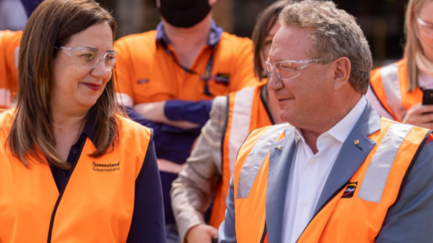 Premier Annastacia Palaszczuk and Andrew Forrest at Gibson Island
