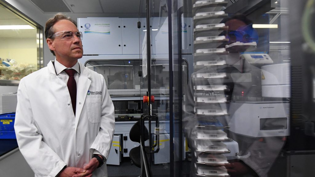 Federal Health Minister Greg Hunt says the nation's effort in reaching 90 per cent first-dose is an 'extraordinary achievement'. (AAP Image/James Ross) NO ARCHIVING
