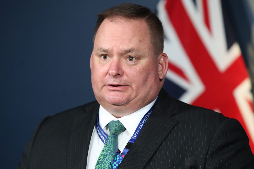 Acting Superintendent Stephen Blanchfield brief media on the case of Indigenous man Jeremiah Rivers, who's been missing in the state's remote far west for more than two weeks. (AAP Image/Jono Searle)
