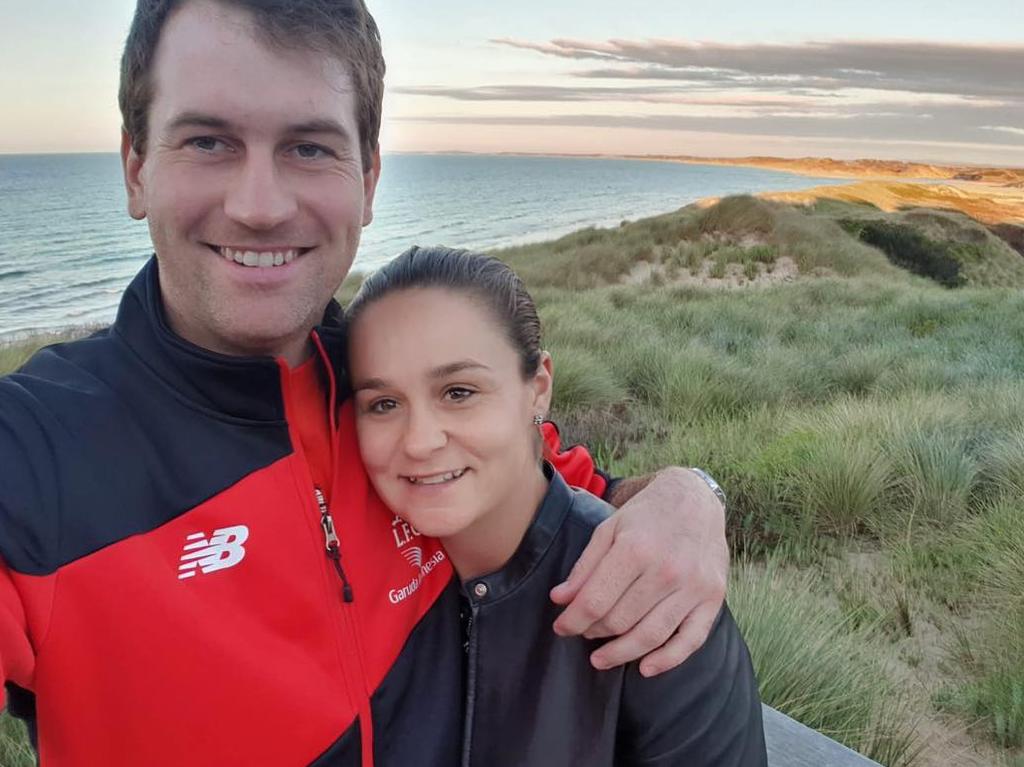 Ash Barty announced her engagement to long-time boyfriend Garry Kissick late last year. (Photo: Facebook)