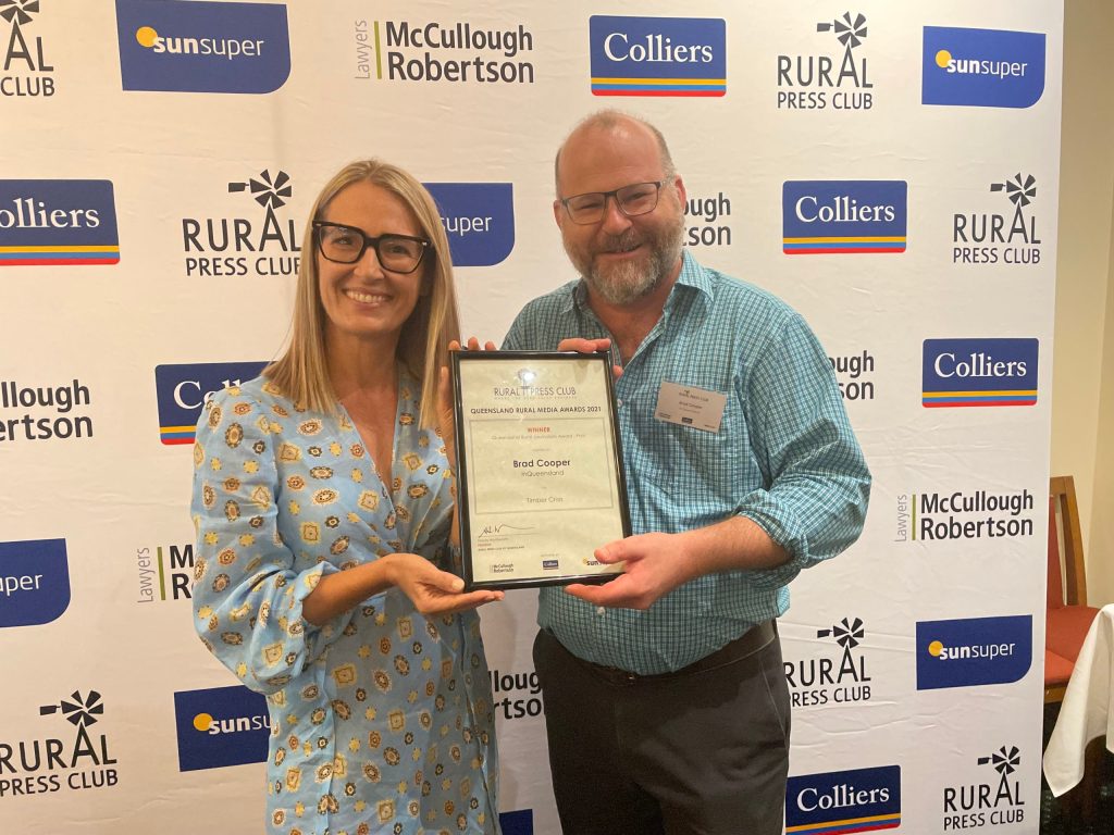Thumbnail for InQueensland journalist logs industry award for timber crisis report