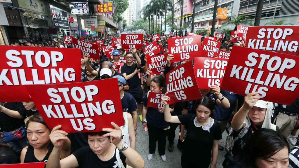 Hong Kong's streets have been filled with protests of China's human rights abuses. (Photo; BBC).