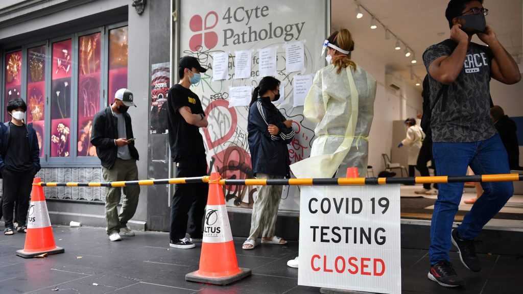 True Covid case numbers are much higher than official reports, as many sick people cannot even get a test or are only tested with a rapid antigen test. 
AAP Image.