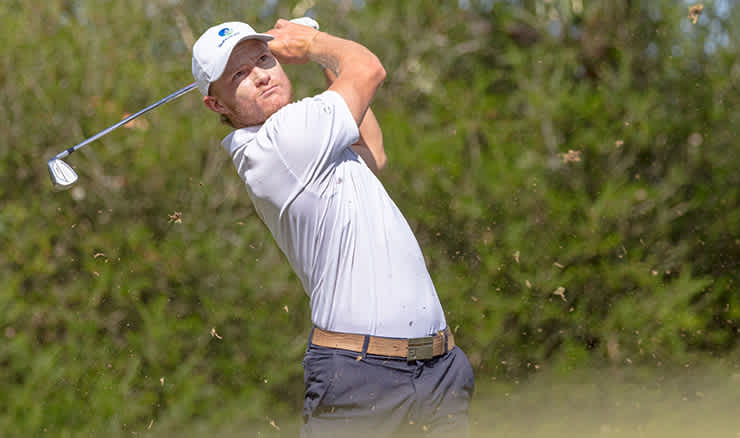 Royal Queensland member Jed Morgan has stormed into the lead of the Australian PGA at his home course in Brisbane. (Photo: Golf Australia)
