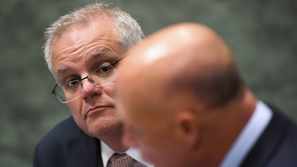 Casting an eye over Peter Dutton's job as Opposition Leader perhaps? If on Scott Morrison still had the authority to sign up for the role.
 (AAP Image/Lukas Coch) 