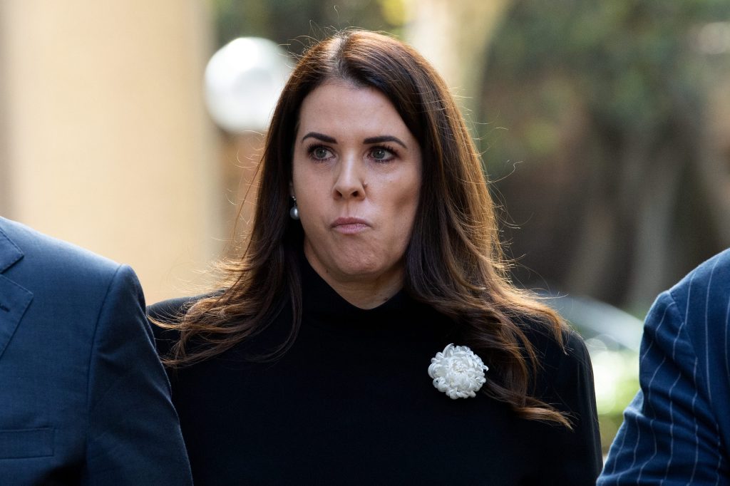 Ben Roberts-Smith's former wife Emma Roberts arrives at the Federal Court in Sydney. (AAP Image/Bianca De Marchi) 
