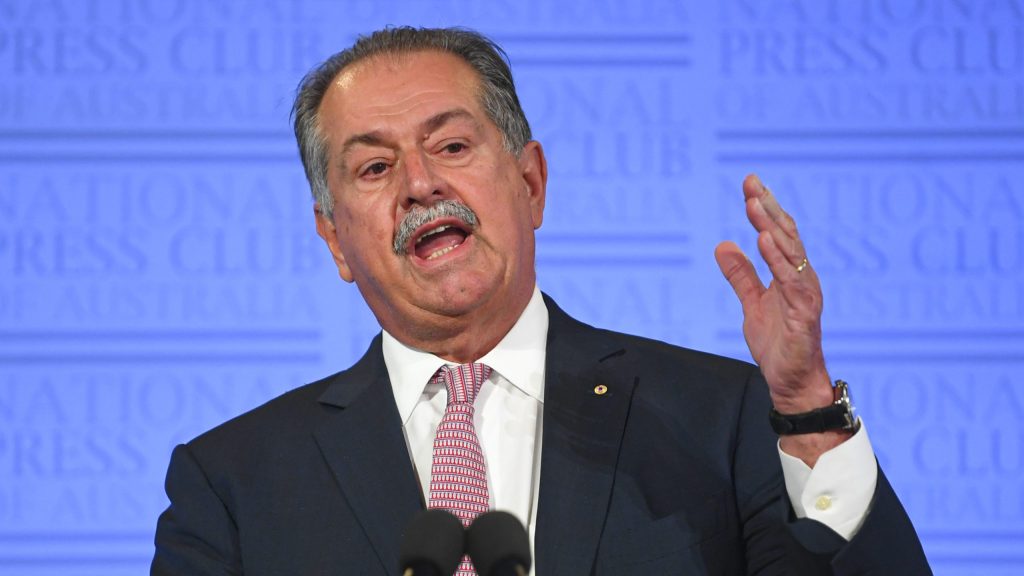 Brisbane 2032 Olympics organising committee president Andrew Liveris  (AAP Image/Lukas Coch) 