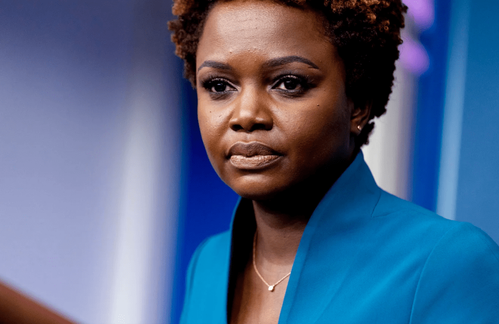 White House deputy press secretary Karine Jean-Pierre takes a question from a reporter during the press briefing at the White House in Washington. Andrew Harnik — AP Photo, File