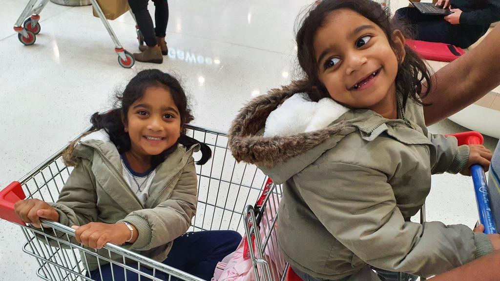 Kopika Murugappan, left, will spend her seventh birthday in community detention with sister Tharnicaa. (Image: supplied)