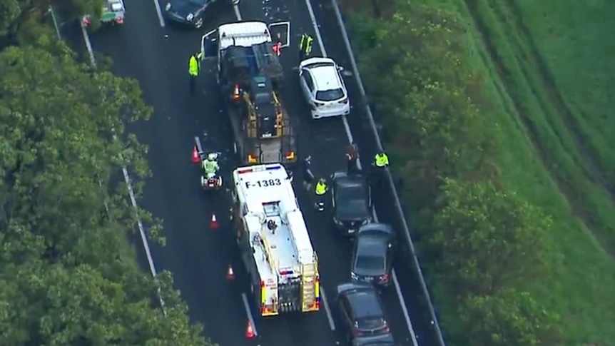 Police have asked motorists to delay any planned travel on the motorway. (Image: ABC News)