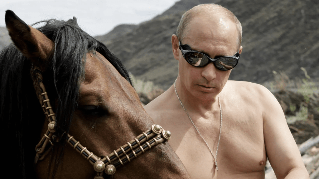 World leaders have made fun of Russian President Vladimir Putin, mocking his penchant for bare-chested horse riding. (AAP photo).