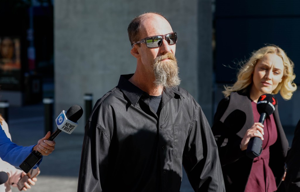 Jamie Luke Harwood arrives at the Brisbane District Court in Brisbane, Monday, July 25, 2022. Harwood is being sentenced following a fatal marine incident at Chelmer in November 2020. (AAP Image/Russell Freeman) NO ARCHIVING