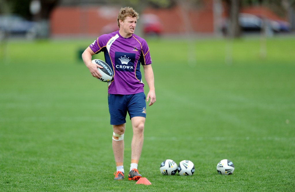 Brett Finch in his NRL days playing for the Melbourne Storm (AAP Image/Julian Smith) 