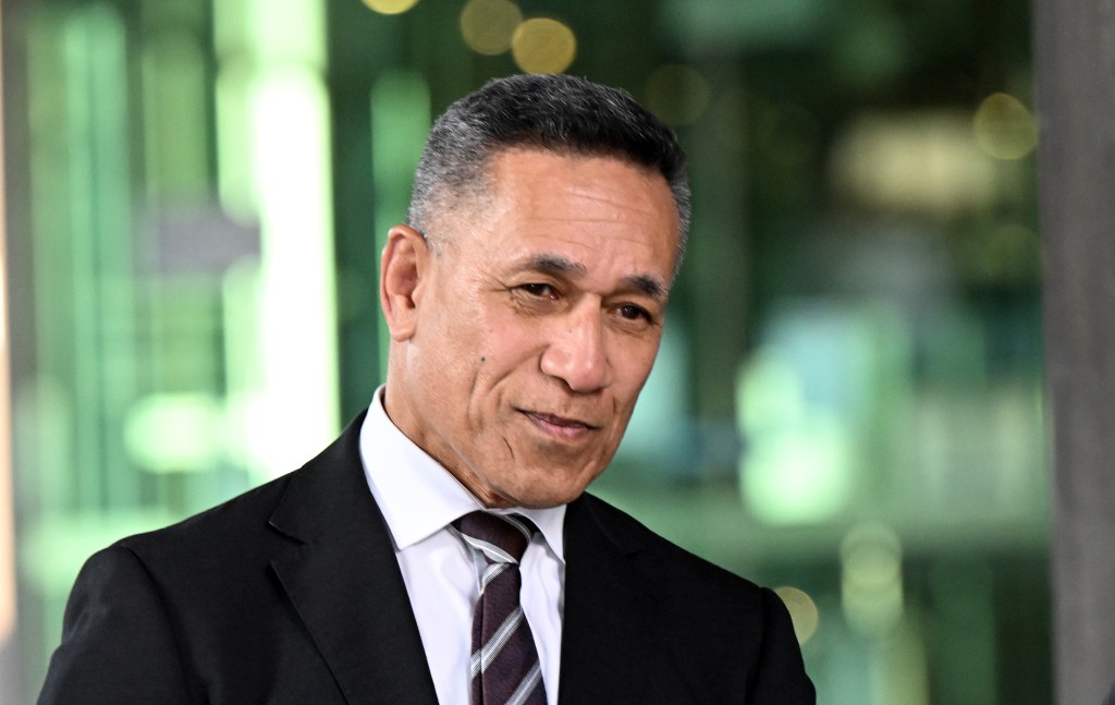 Junior Toleafoa, Group Manager Responsible, Gambling at The Star Entertainment Group Limited, leaves the Gotterson inquiry hearing on Tuesday. (AAP Image/Darren England)