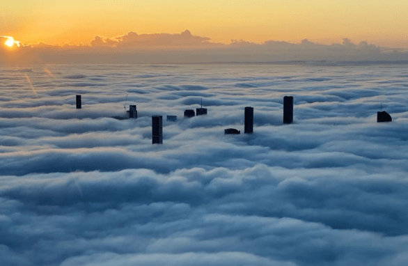 Thumbnail for Where’s Brisbane? Thick fog greets commuters, delays flights, prompts weather alert