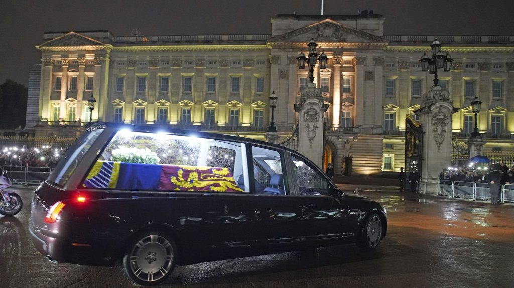 Thumbnail for Home at last: Heavens open up to greet Her Majesty as her great journey nears an end