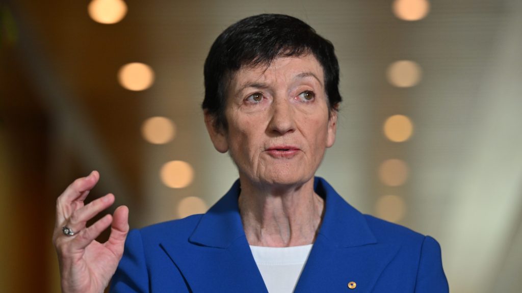 Business Council of Australia Chief Executive Jennifer Westacott at a press conference at Parliament House in Canberra, Monday, August 29, 2022. (AAP Image/Mick Tsikas) 