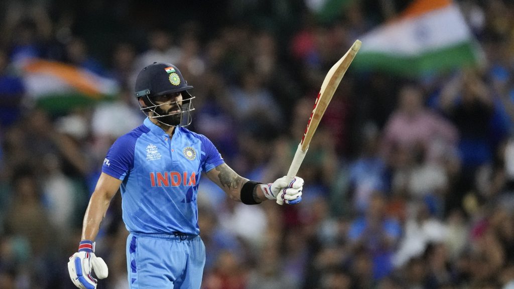 Smoking: India's Virat Kohli, appears to be on fire - which it may well have been in India's stunning win over Pakistan. (AP Photo/Rick Rycroft)