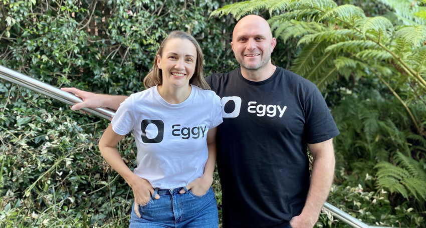 Eggy founders Kirk Reynoldson and Kate Morgan