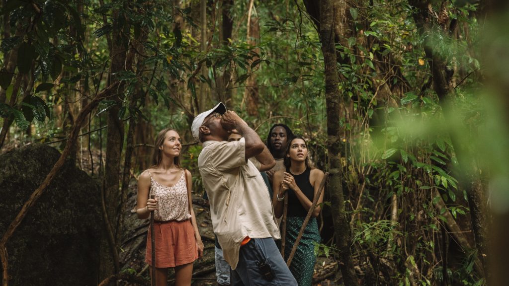 Group taking part in the guided Dreamtime Walk experience at Mossman Gorge (photo: TEQ)