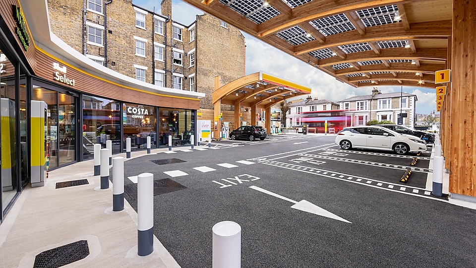 Fuel company Shell recently opened an EV charging service stations in London's Fulham. (Image: supplied)