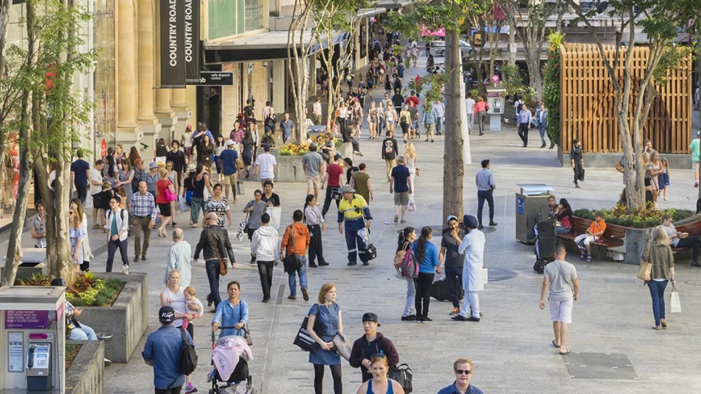 Foot traffic in the Brisbane CBD has improved but is yet to reach its pre-pandemic highs. (Image: BCC)