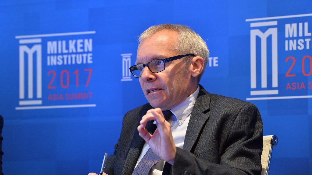 Australian Professor Sean Turnell pictured  at the Milken Institute Asia Summit, in Singapore in 2017. Turnell, a former advisor to Myanmar's ousted leader Aung San Suu Kyi had been sentenced to three years' jail for three years by a closed military court in Myanmar on 29 September 2022. (Image: EPA/Milken Institute) 