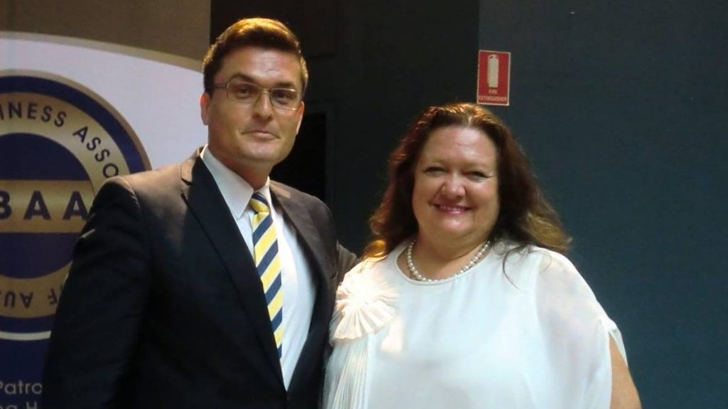 Adrian Praljak photographed with resources billionaire Gina Hancock. (Image: Twitter)