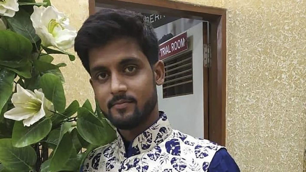 This undated photo made available by Deepak Jaiswal shows Deepak's younger brother Sonu Jaiswal, 25, who died in an air crash in Nepal on Sunday, Jan. 15, 2023. Sonu shot and livestreamed a 90-second smartphone video of the plane’s descent before it veered to the left and crashed into a gorge, as the camera went on to record the screeching sound of an engine and fire and smoke. (Deepak Jaiswal via AP)