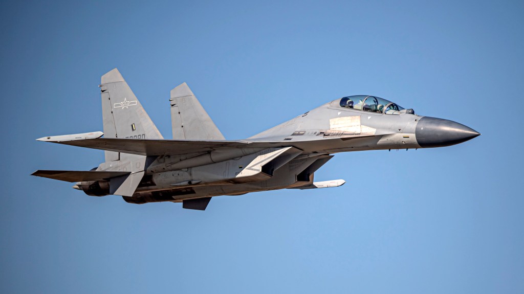 J-16 strike fighters were some of the aircraft detected taking part in the combat drills. (Image: Wikipedia)