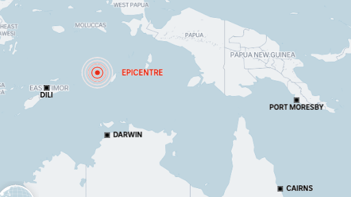 The earthquake in Indonesia could be strongly felt in Darwin. IABC image)
