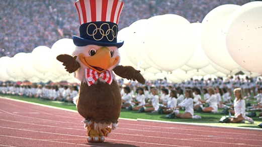 Sam the Bald Eagle was America's masco for the 1984 Olympics (File photo)