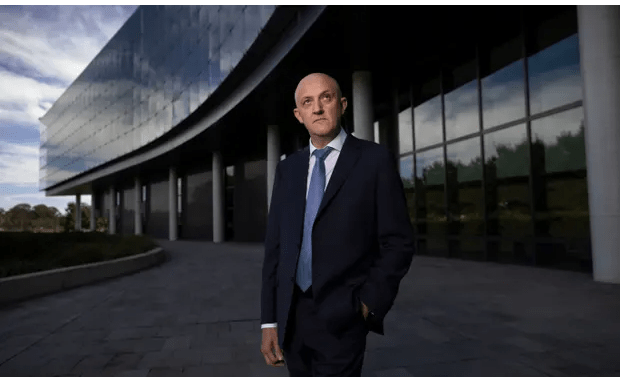 Mike Burgess outside Asio’s headquarters in Canberra. .(Photograph: The Guardian)
