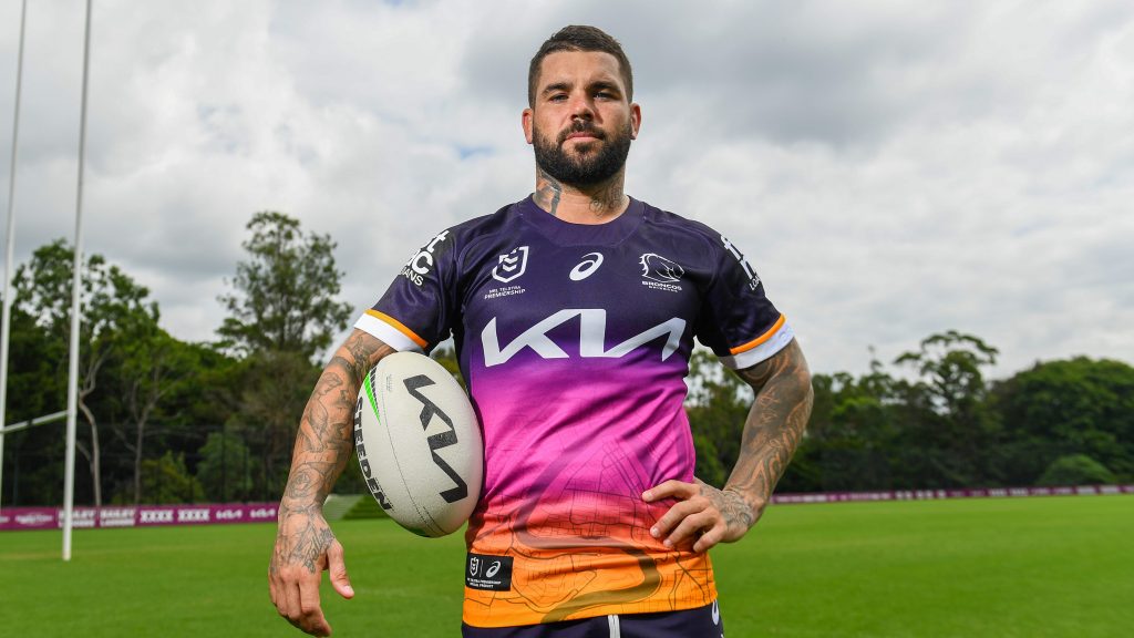 Broncos skipper Adam Reynolds in a special jersey for the upcoming match agains the Dolphins. (AAP Image/Jono Searle)