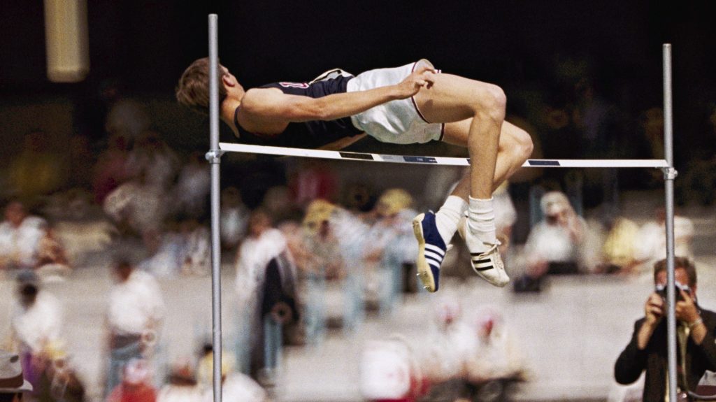 Dick Fosbury, the lanky leaper who completely revamped the technical discipline of high jump and won an Olympic gold medal with his “Fosbury Flop,” has died at 76. (AP Photo/AP)