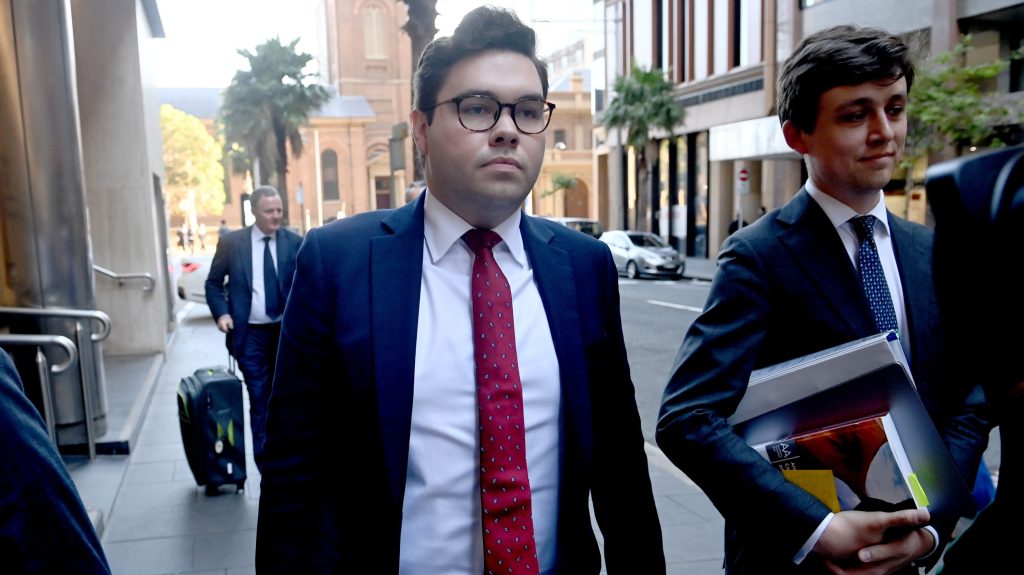 Bruce Lehrmann departs the NSW Federal Court in Sydney. (AAP Image/Jeremy Piper) 