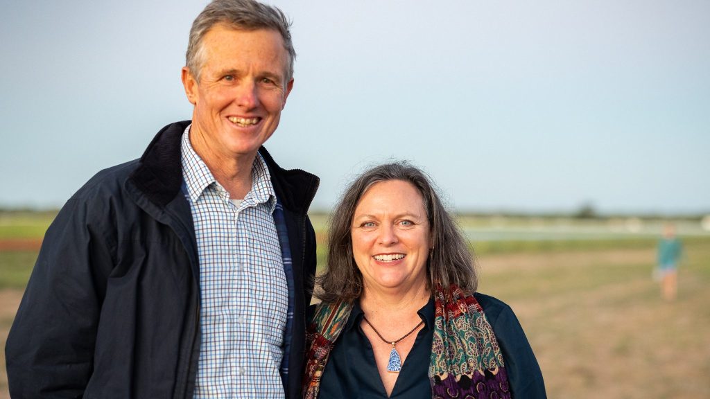 Barcaldine wool growers and now successful tourism operators, David and Genevieve Counsell. (Photo: Supplied).