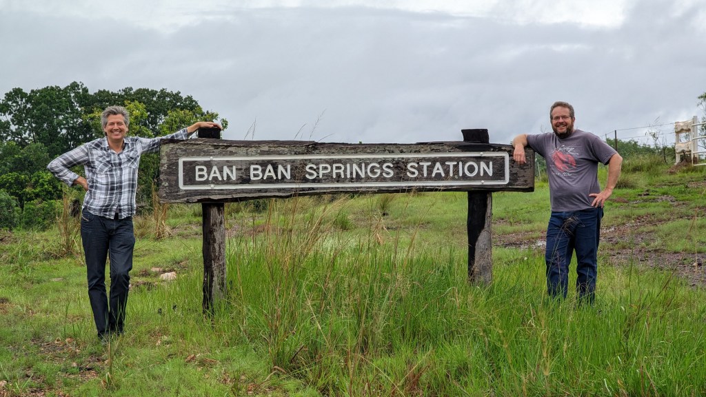 Corporate Carbon founder Matthew Warnken and managing director Gary Wyatt at the company's Ban Ban Springs property, Northern Territory. 