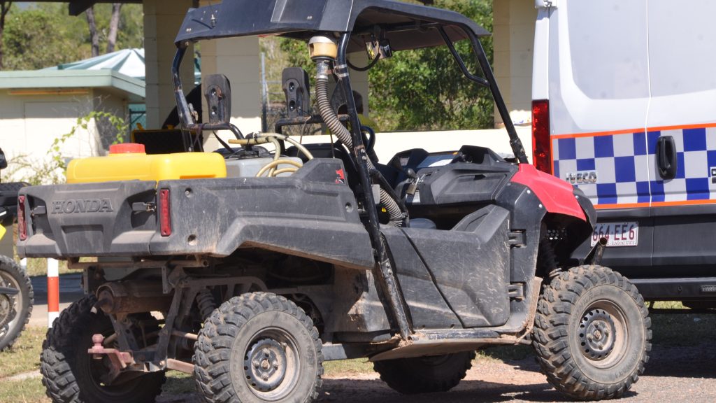 The ATV used by a missing woman before being found by a member of the public at Reid River, Townsville. A mother of four who went missing in north Queensland bushland for seven days has been found alive by authorities. (AAP Image/Fraser Barton) 
