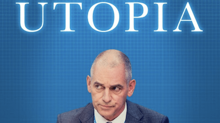 Rob Sitch, creator and star of the TV series Utopia, says the show is proof that "stupidity is scaleable" (Image" ABC)