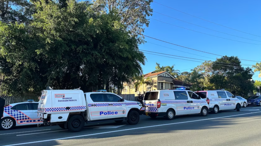 Neighbours said they heard multiple gunshots in the Brisbane suburb of Grange.(ABC News: Scout Wallen)