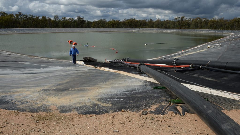 Santos' Bibblewindi Water Treatment Facility which is part of Santos's Narrabri Gas Project, Narrabri, (AAP Image/Dean Lewins)