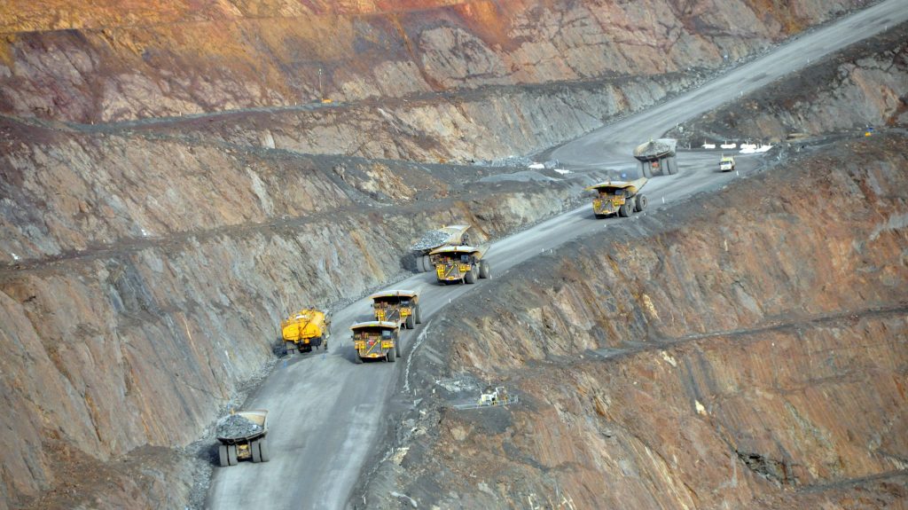 Kalgoorlie Consolidated Gold Mines (KCGM) Superpit gold mine operations on the outskirts of Kalgoorlie is one of the world's largest open pit gold mines.  (AAP Image/ Kim Christian)