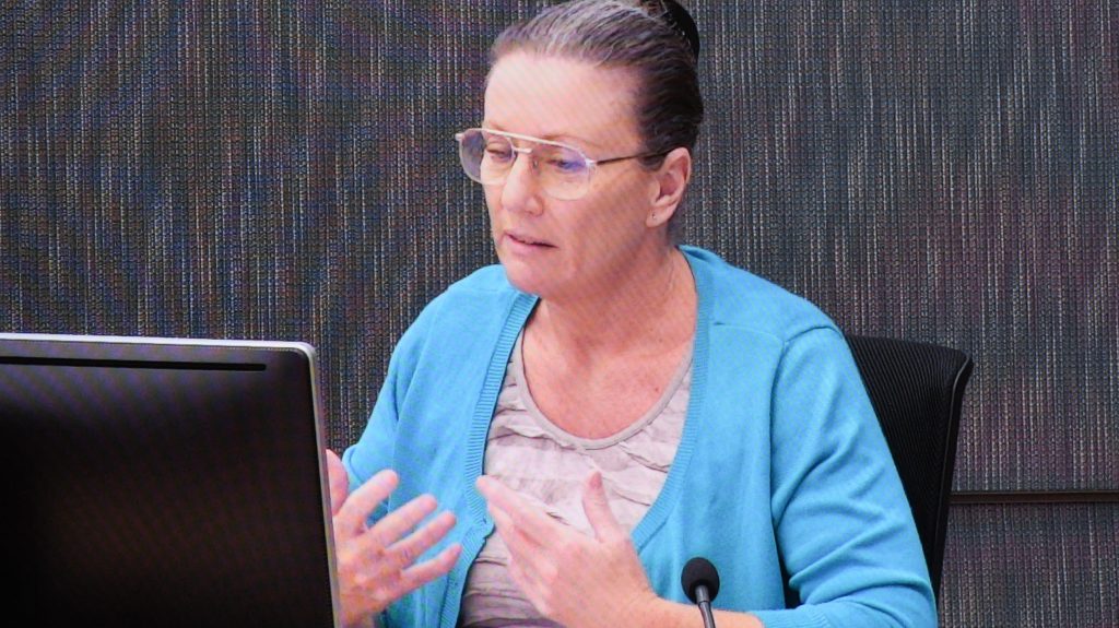 Kathleen Folbigg  during a 2019 convictions inquiry at the NSW Coroners Court. (AAP Image/Peter Rae)