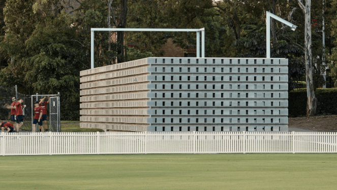 Thumbnail for How this monolithic Brisbane cricket shed swept the state’s architecture awards