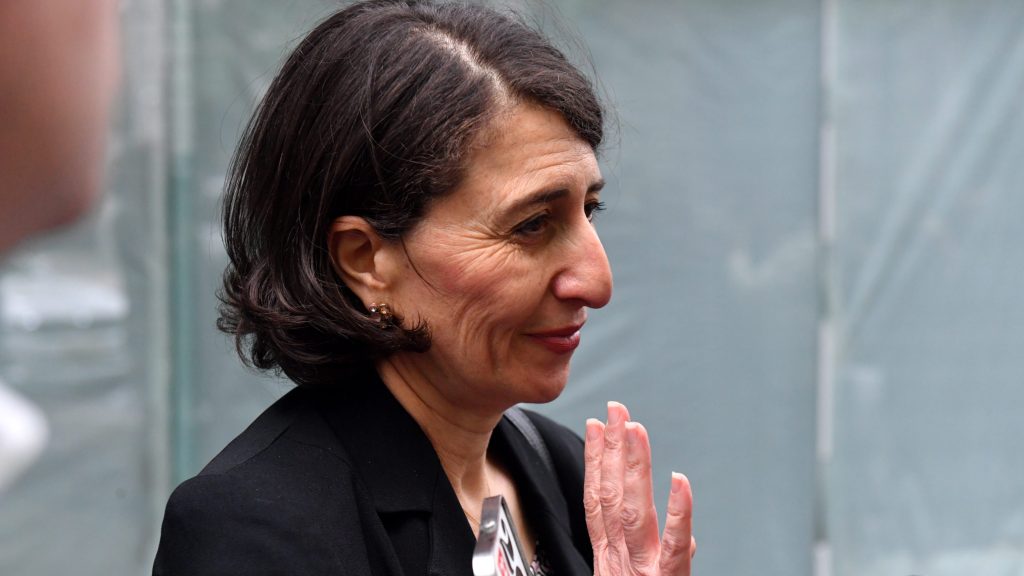 Former NSW Premier Gladys Berejiklian speaks to the media after appearing at the Independent Commission Against Corruption (ICAC) hearing in Sydney, Monday (AAP Image/Mick Tsikas)  
