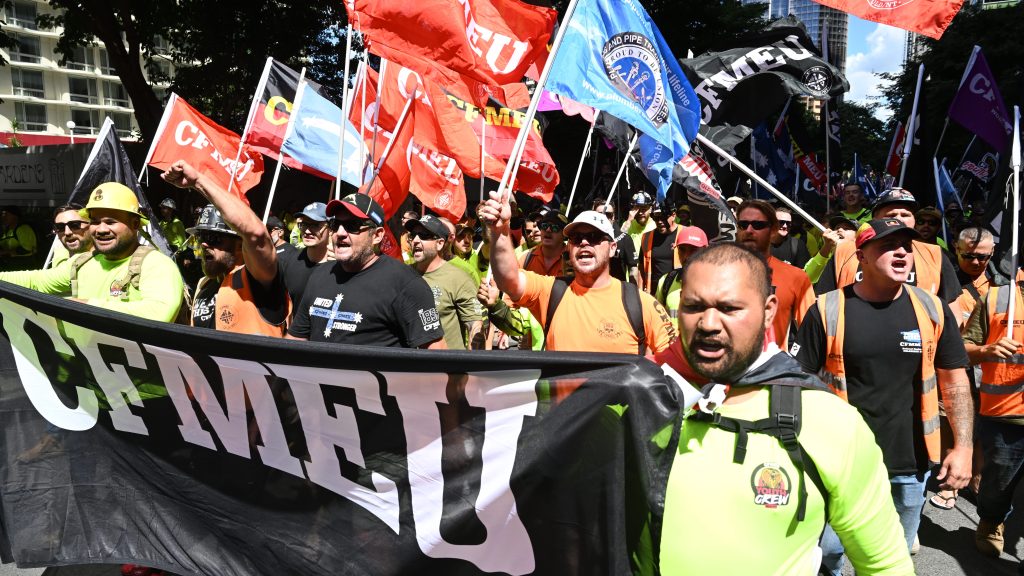 Thumbnail for The workers, united, will rally in their thousands: Unions to march around nation for CFMEU
