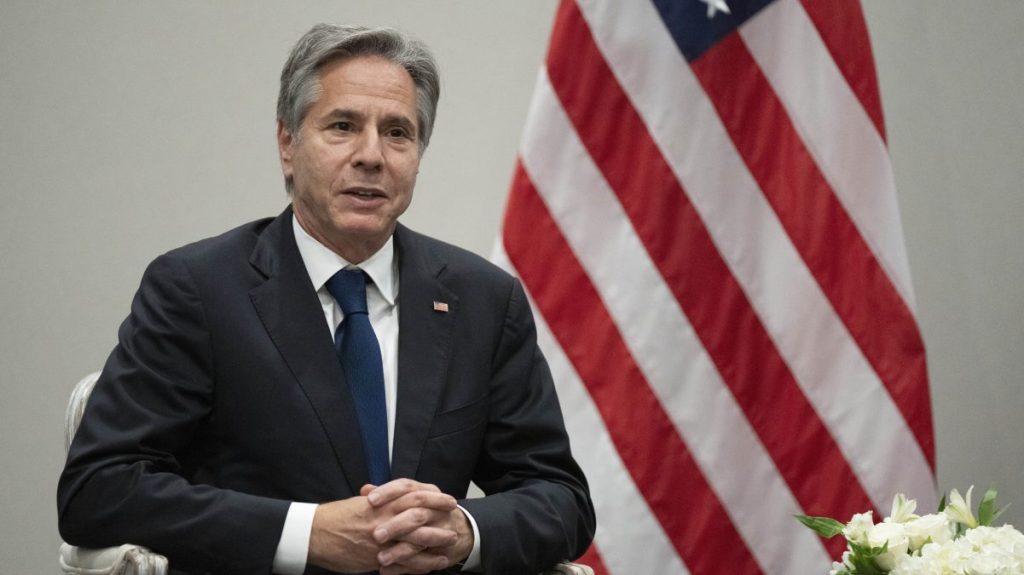 Secretary of State Antony Blinken speaks during a meeting with Israel's President Isaac Herzog at the Watergate Hotel, Tuesday, July 18,2023, in Washington. (AP Photo/Manuel Balce Ceneta)