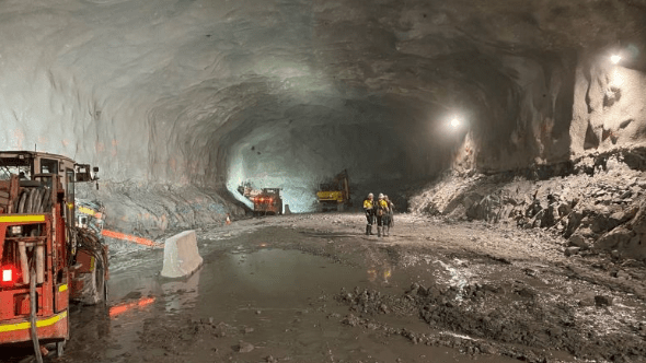 Genex's Kidston hydro powerhouse cavern. 250m below ground and 80m long. (photo McDonnell Dowell)
